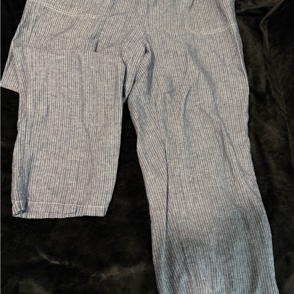 Amazon Essentials Gray Blue Pinstripe Pants